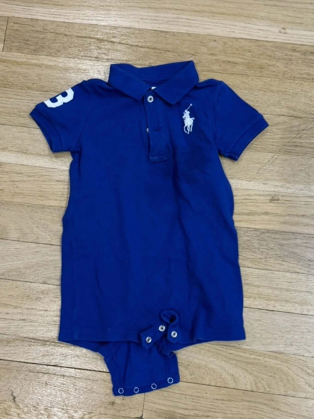 Ralph Lauren Boys Blue Polo Shirt with White Pony Logo